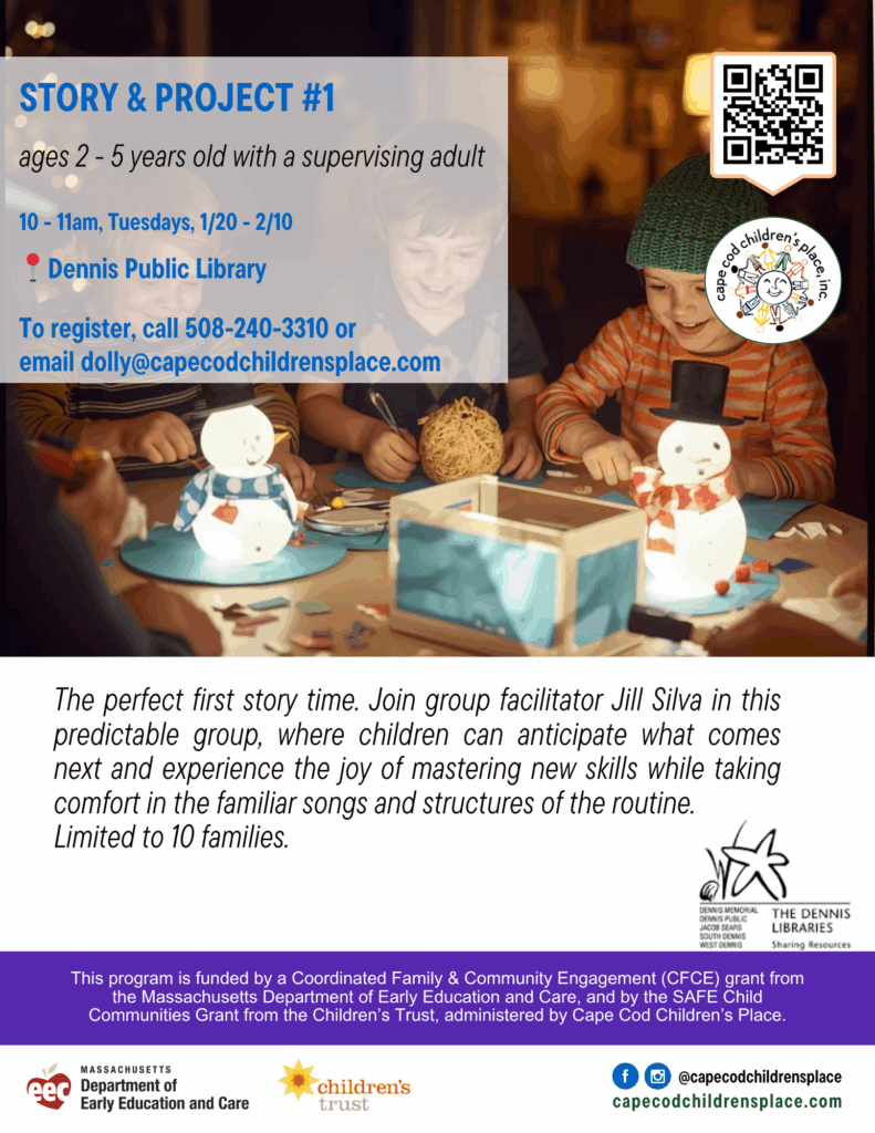 The perfect first story time with Jill Silva. Children enjoy predictable routines, familiar songs, and new skill‑building in a comforting group.